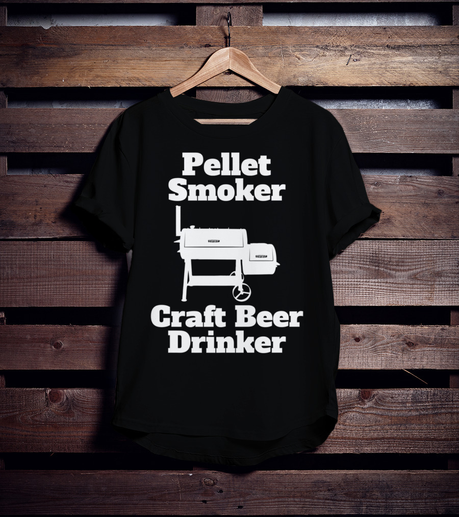Pellet Smoker Craft Beer Drinker Dad92 BBQ Grill T-Shirt