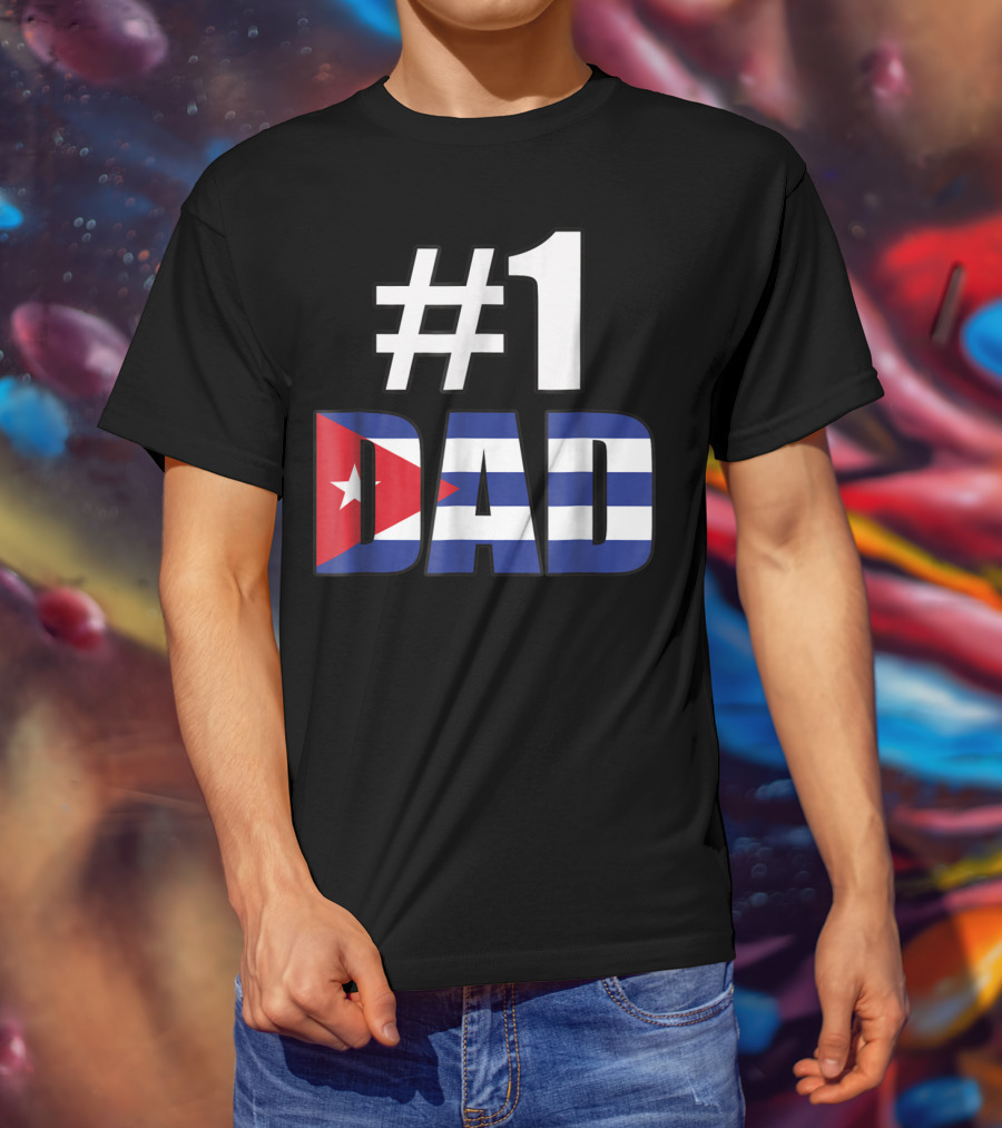 1 Dad Cuba Flag T-Shirt