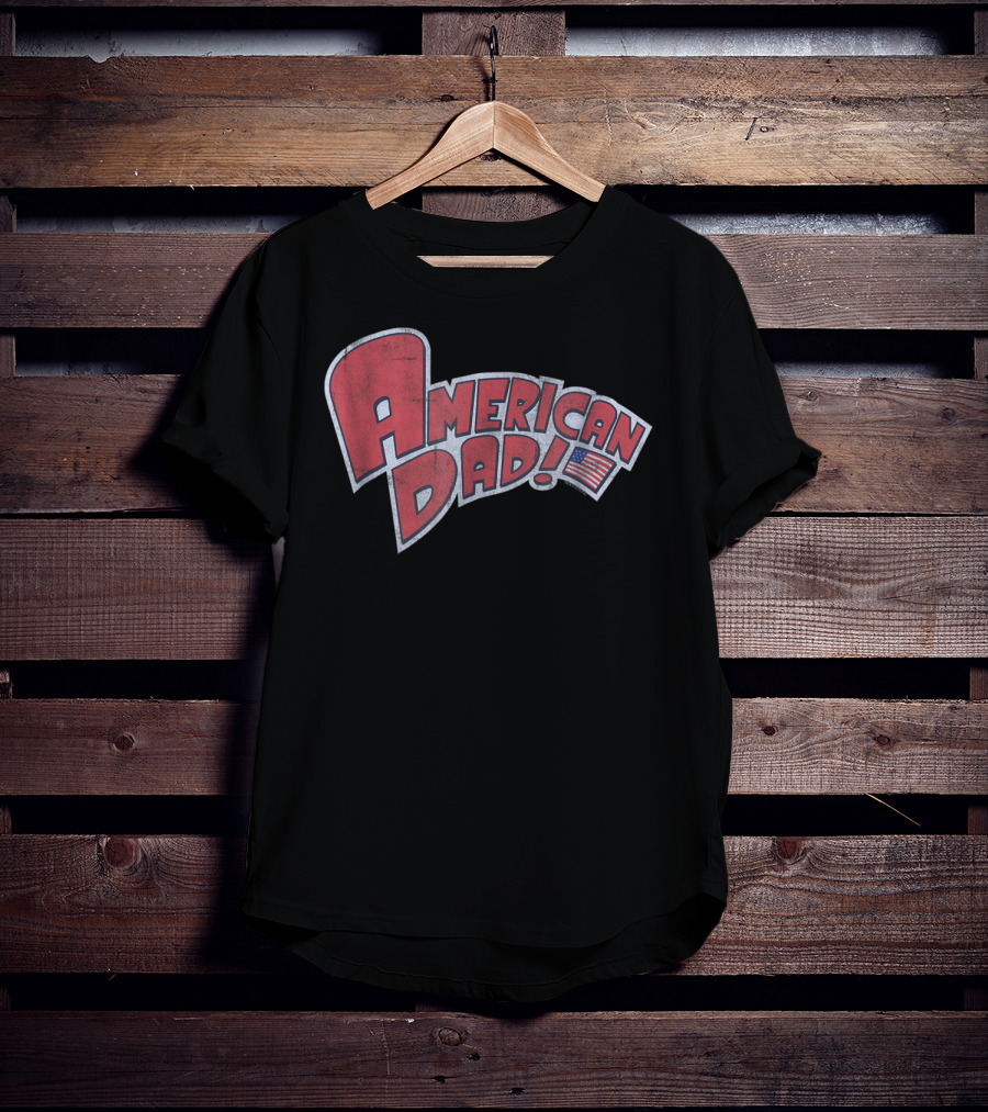 American Dad Vintage Logo With American Flag T-Shirt