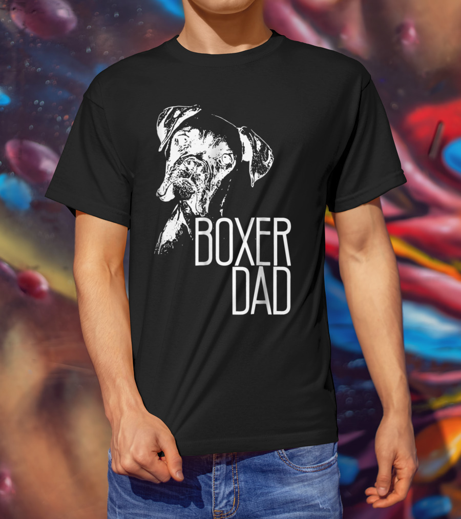 Boxer Dad Dog Face T-Shirt