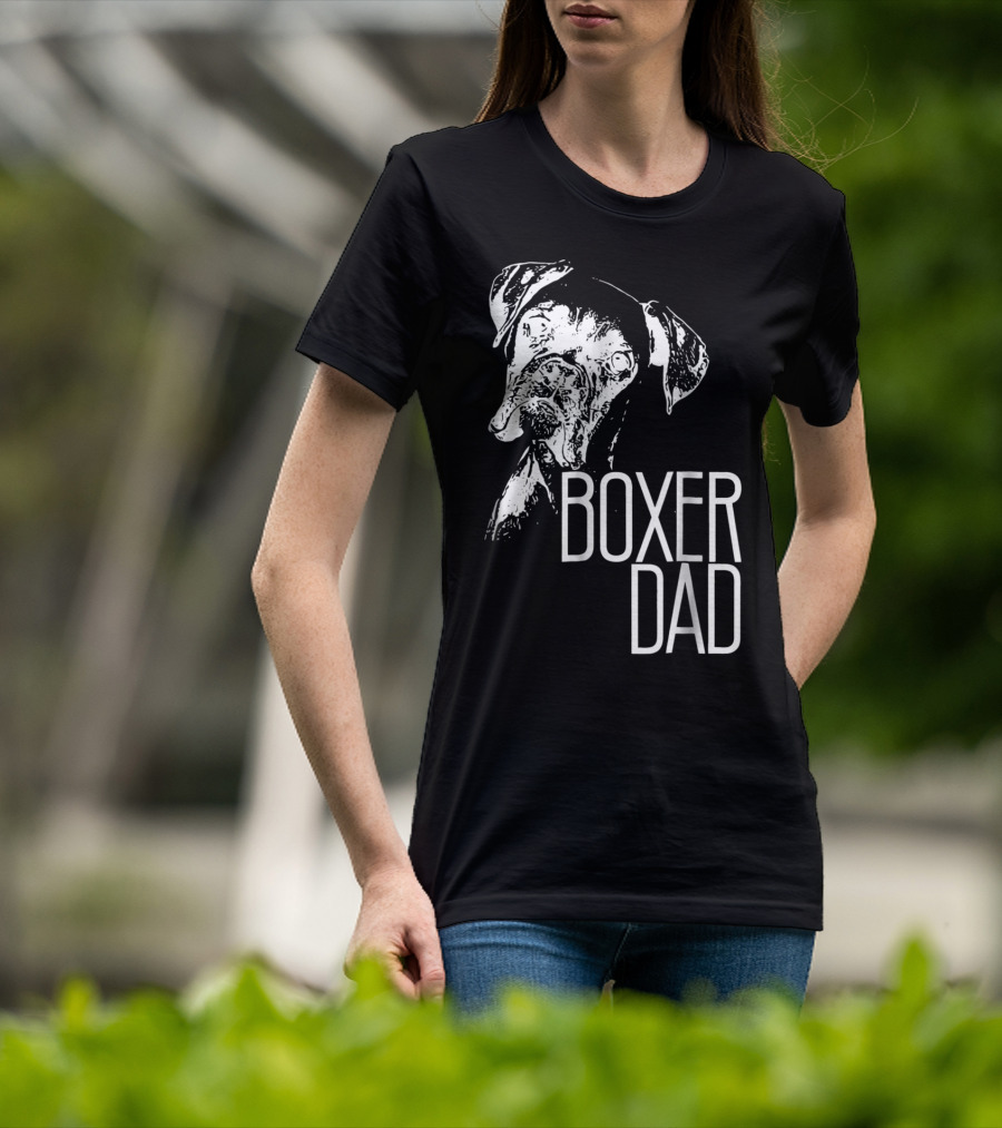 Boxer Dad Dog Face T-Shirt