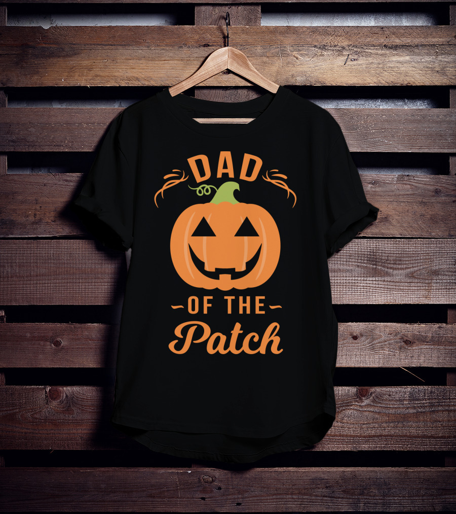 Dad Of The Patch Pumpkin Halloween Jack-O'-Lantern T-Shirt