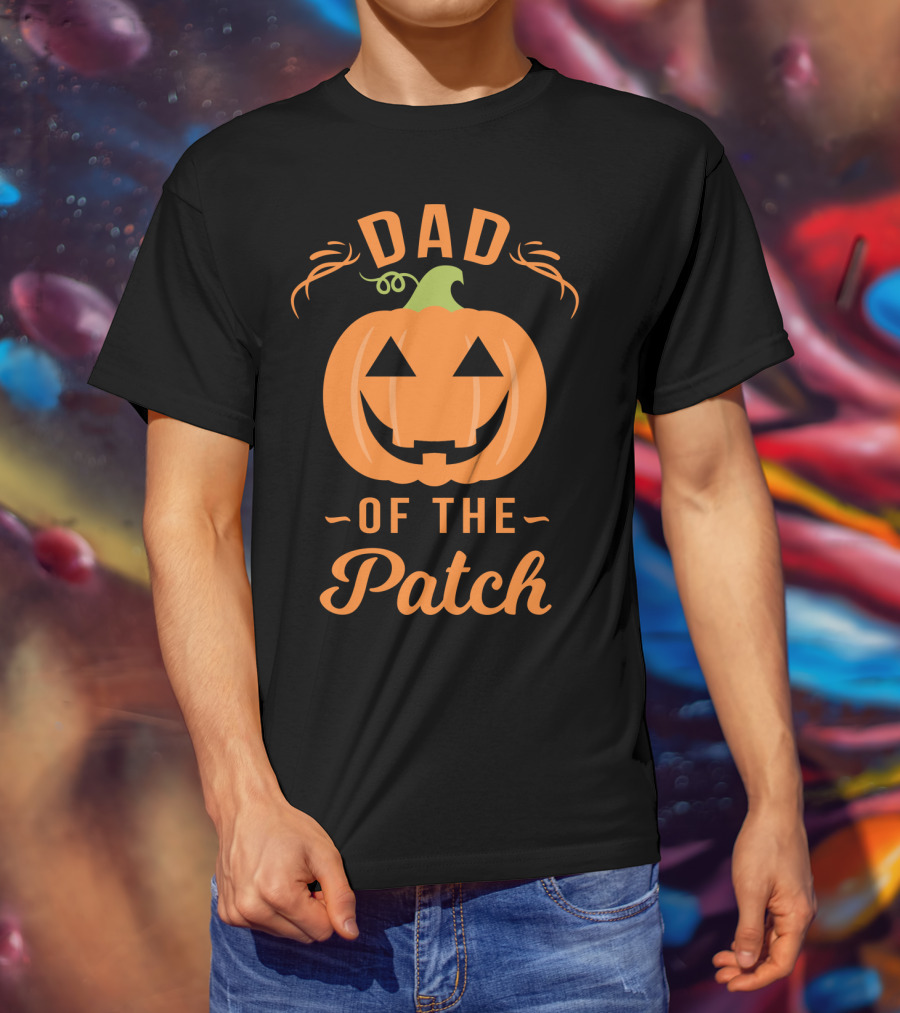 Dad Of The Patch Pumpkin Halloween Jack-O'-Lantern T-Shirt