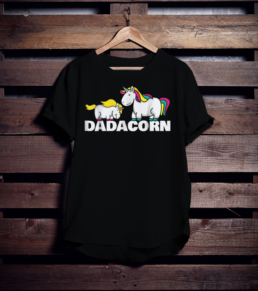 Dadacorn Funny Unicorn Best Dad With Colorful Mane T-Shirt