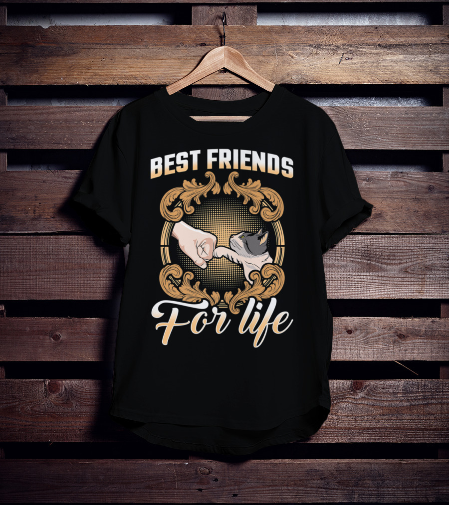 Crazy Cat Lady Best Friends For Life Fist Bump T-Shirt