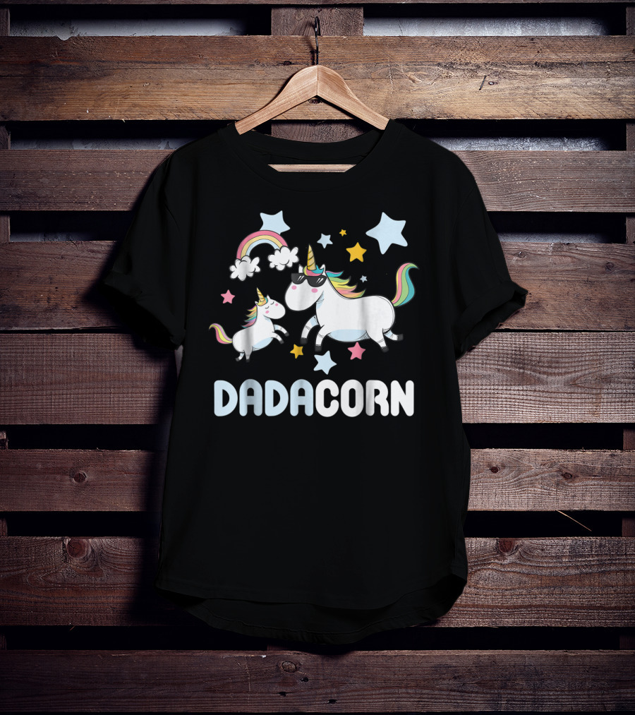 Dadacorn Unicorn With Stars And Rainbow T-Shirt