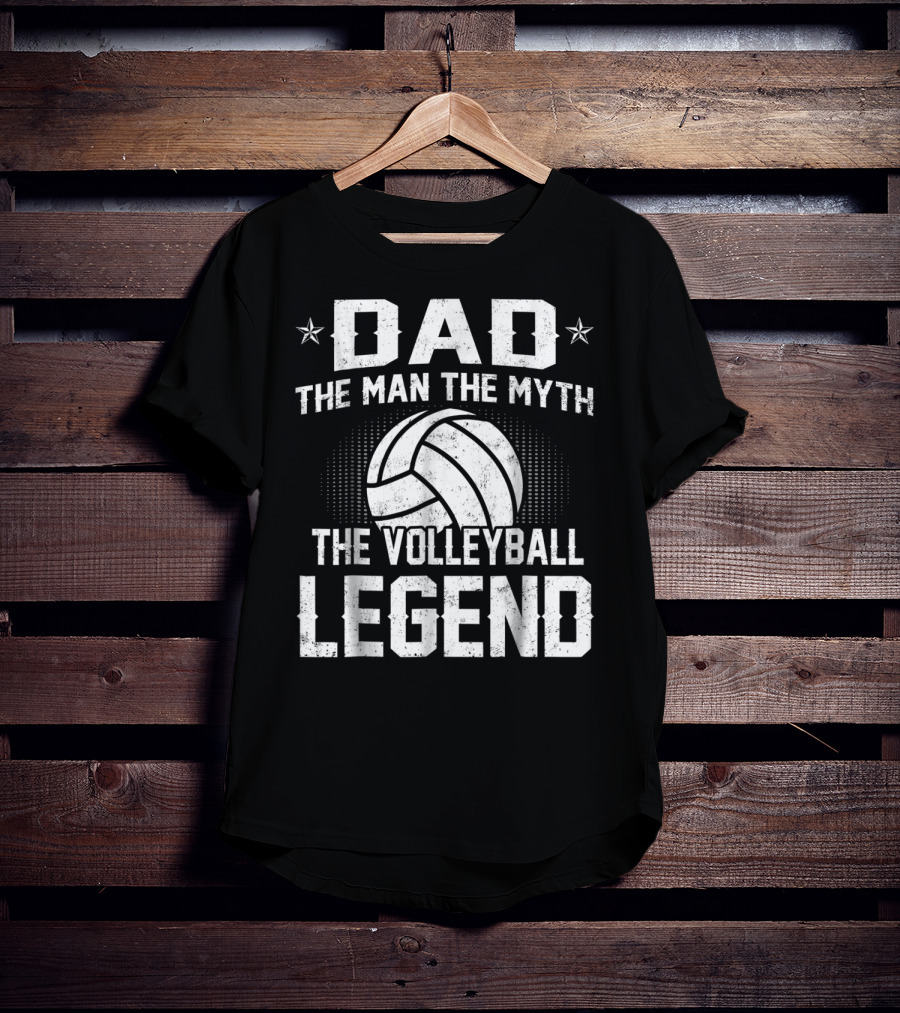 Dad The Man The Myth The Volleyball Legend Star Emblem T-Shirt