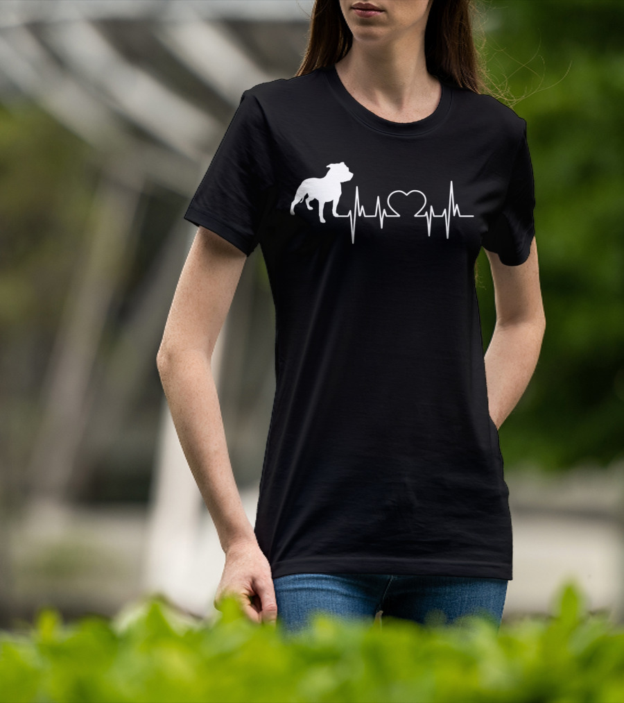 American Pit Bull Terrier Heartbeat Line T-Shirt