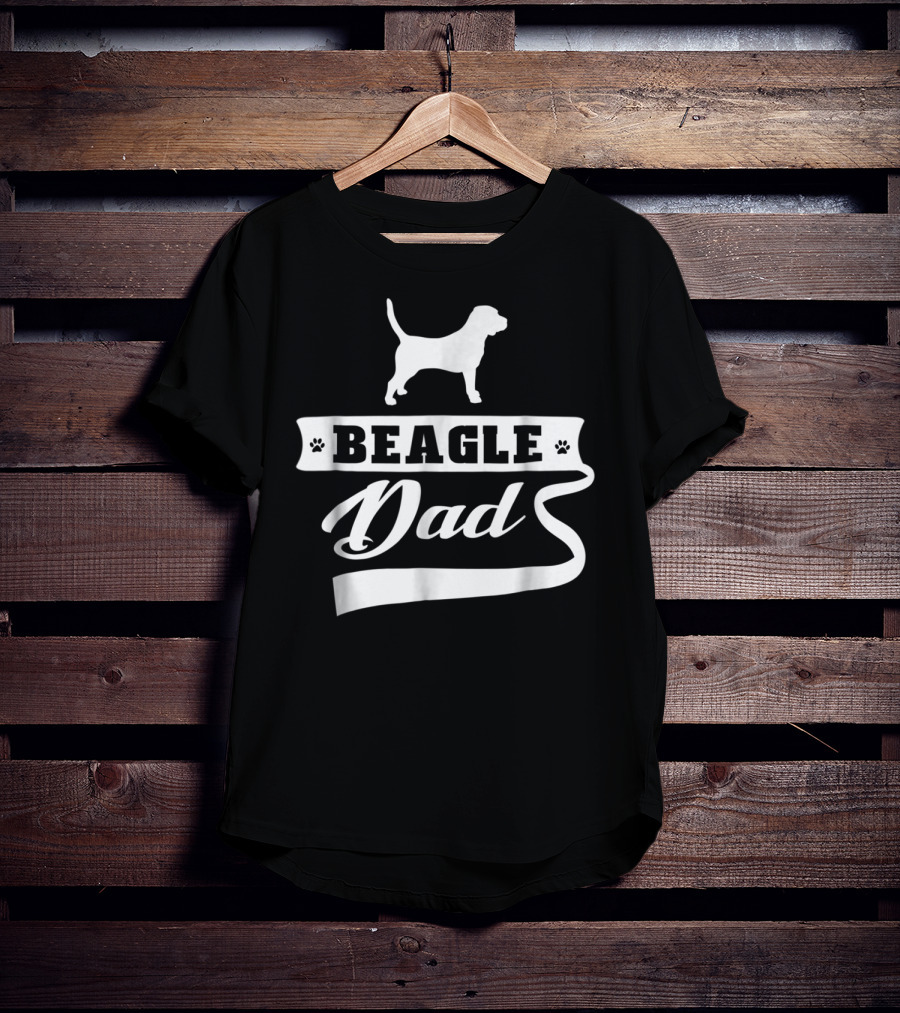 Beagle Dad Dog Mens Animal Dogs Paw Prints T-Shirt