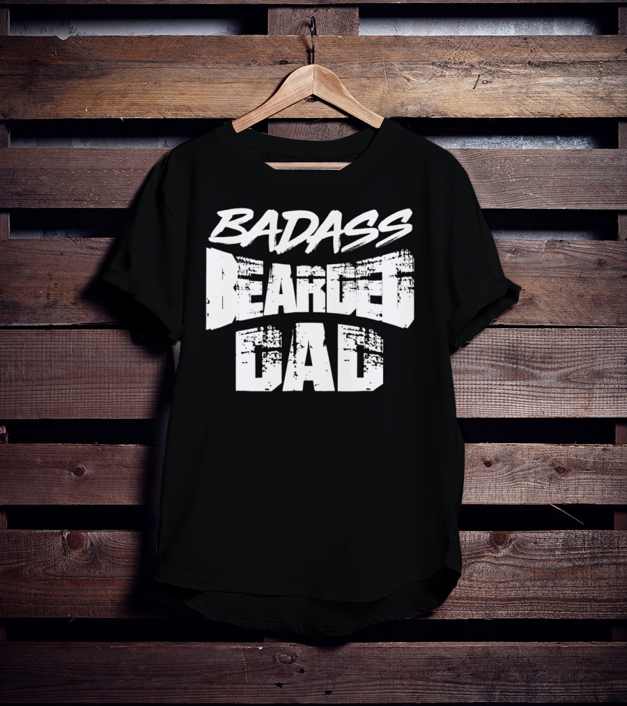 Badass Bearded Dragon Dad Funny Beardie58 T-Shirt