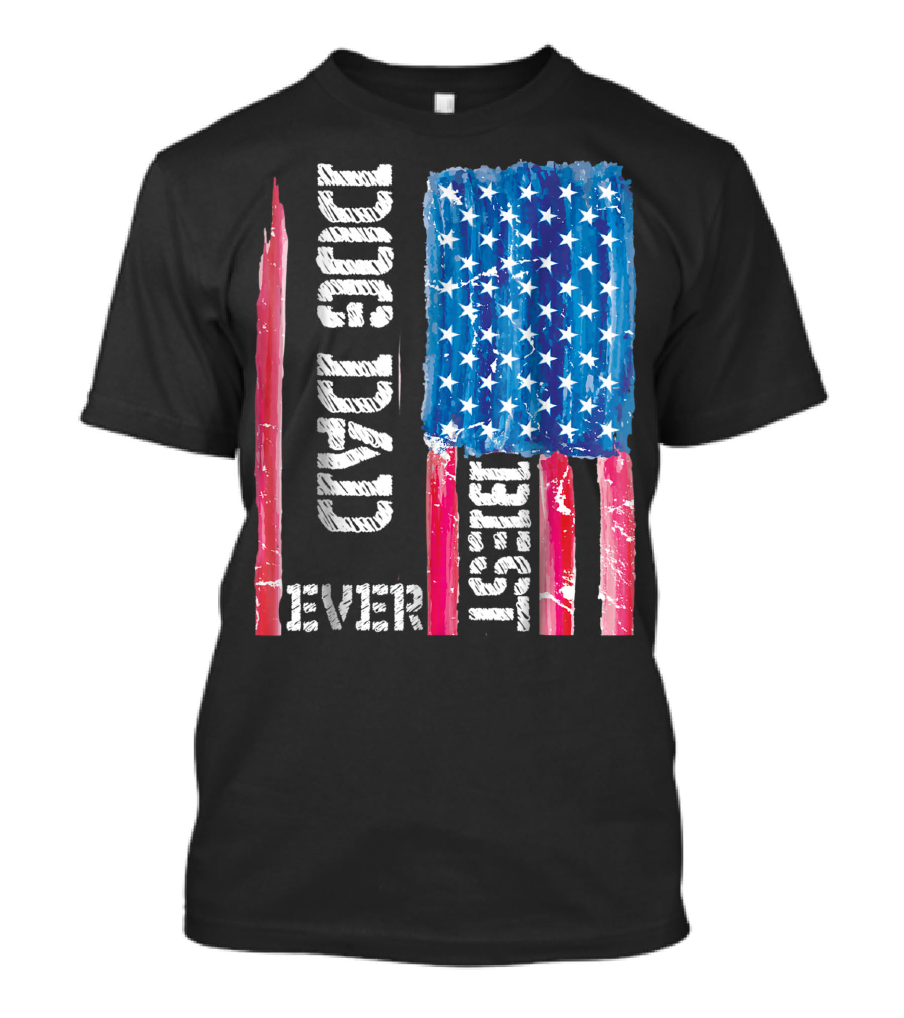 Best Dog Dad Ever Distressed USA Flag T-Shirt
