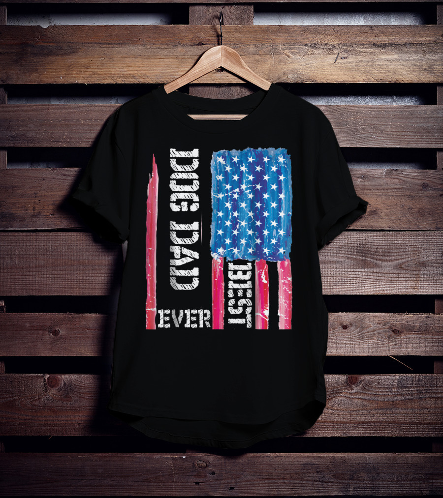 Best Dog Dad Ever Distressed USA Flag T-Shirt