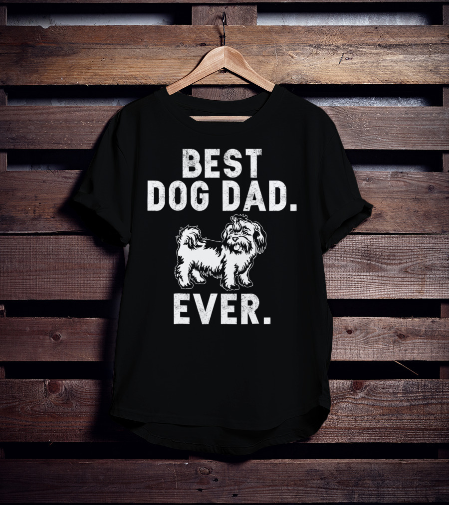 Best Dog Dad Ever Funny Shih Tzus Pups T-Shirt