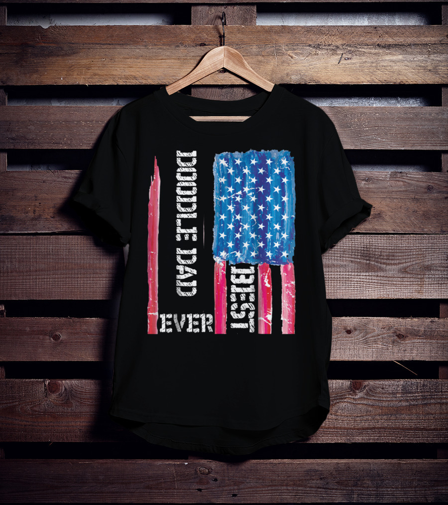 Best Doodle Dad Ever American Flag Distressed Patriotic T-Shirt