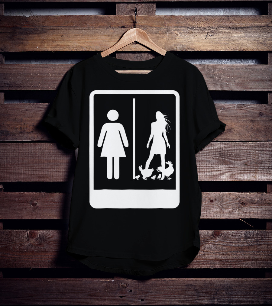 Chicken Dad Funny Rooster My Wife Farmers43 Silhouette Duo With Chickens T-Shirt