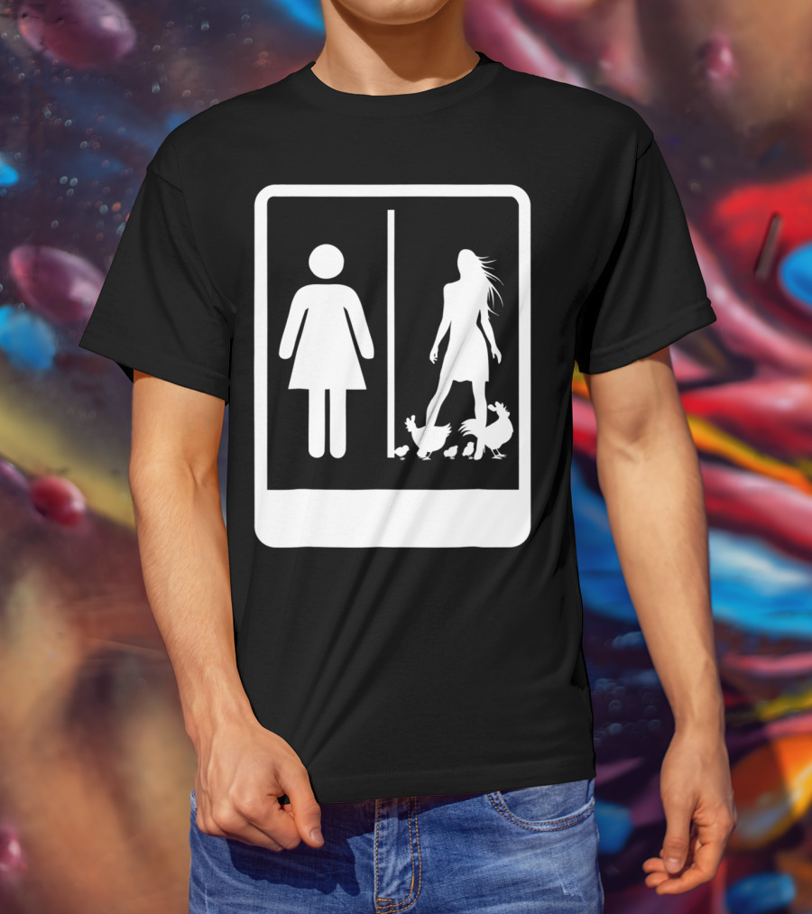 Chicken Dad Funny Rooster My Wife Farmers43 Silhouette Duo With Chickens T-Shirt