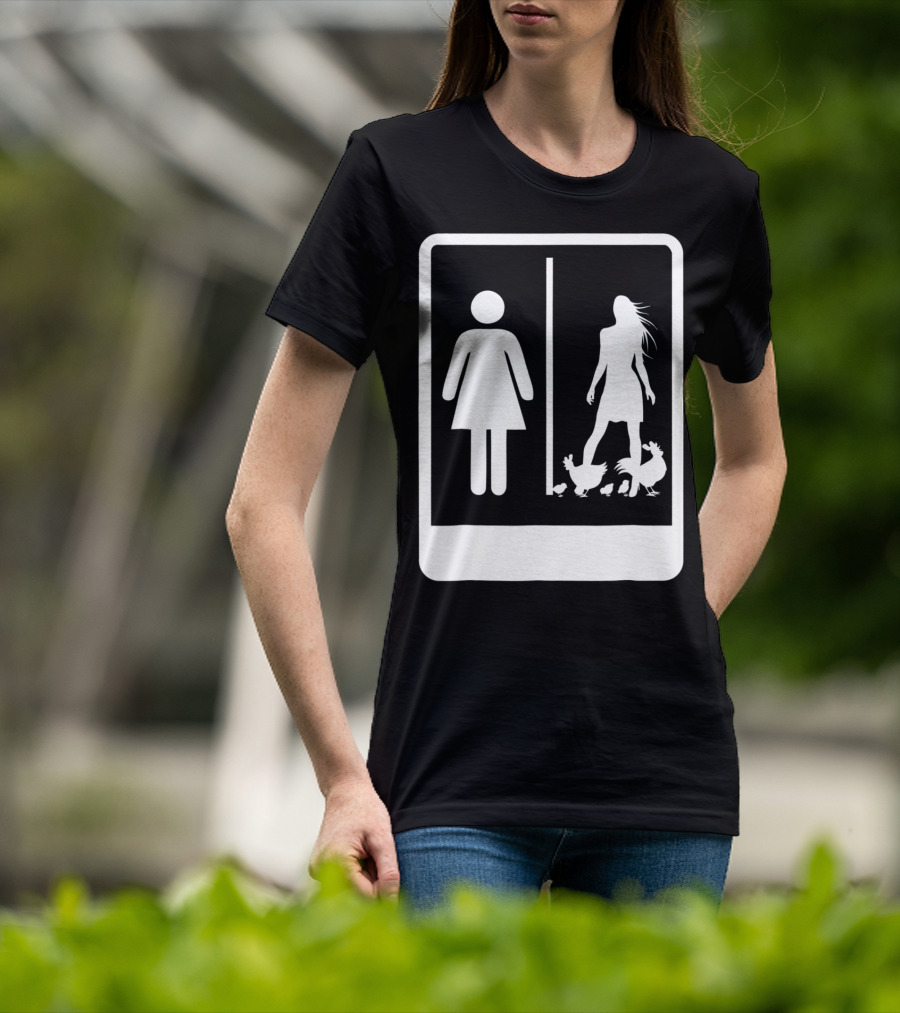 Chicken Dad Funny Rooster My Wife Farmers43 Silhouette Duo With Chickens T-Shirt