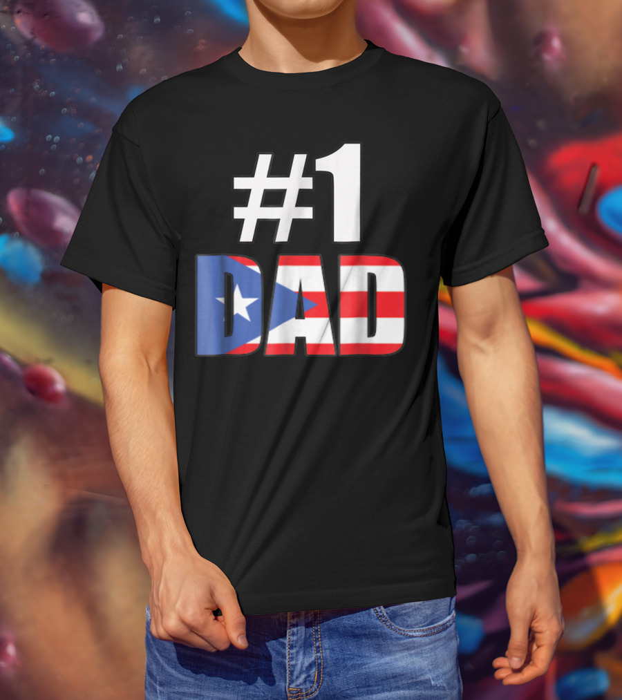 1 Dad Puerto Rico Flag T-Shirt