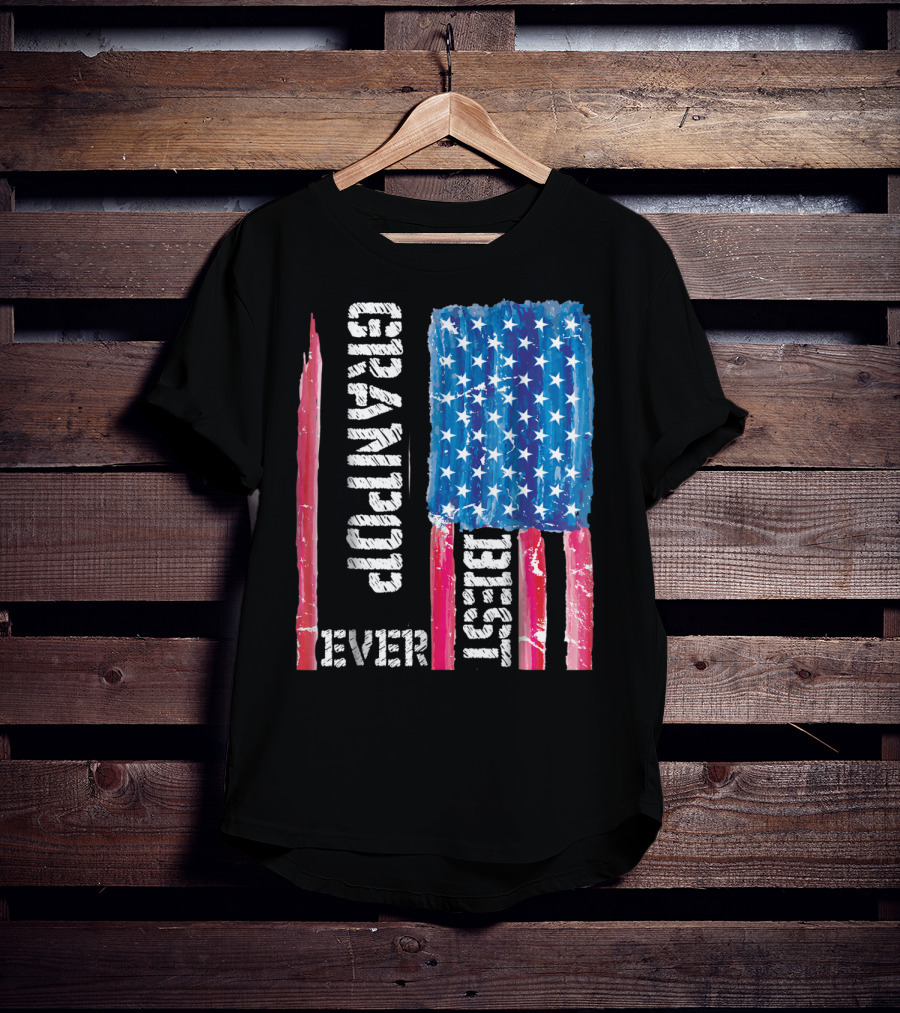 Best Grandpop Ever American Flag Grandfather Patriotic T-Shirt