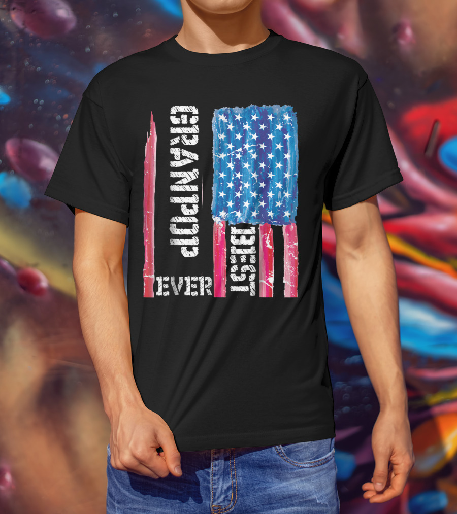 Best Grandpop Ever American Flag Grandfather Patriotic T-Shirt