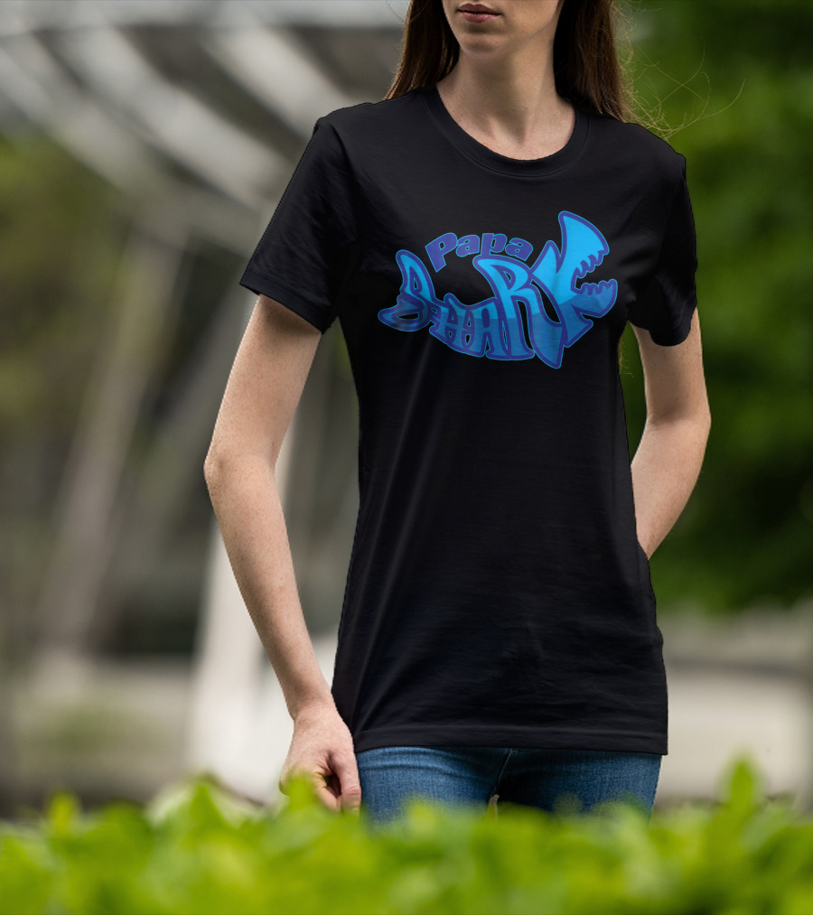 Papa Shark Cute Stylist Dad Fathers Husband91 T-Shirt