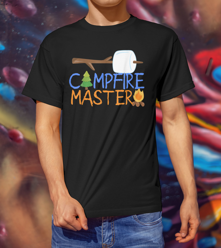 Campfire Master Dad Camping S'Mores Bonfire85 T-Shirt