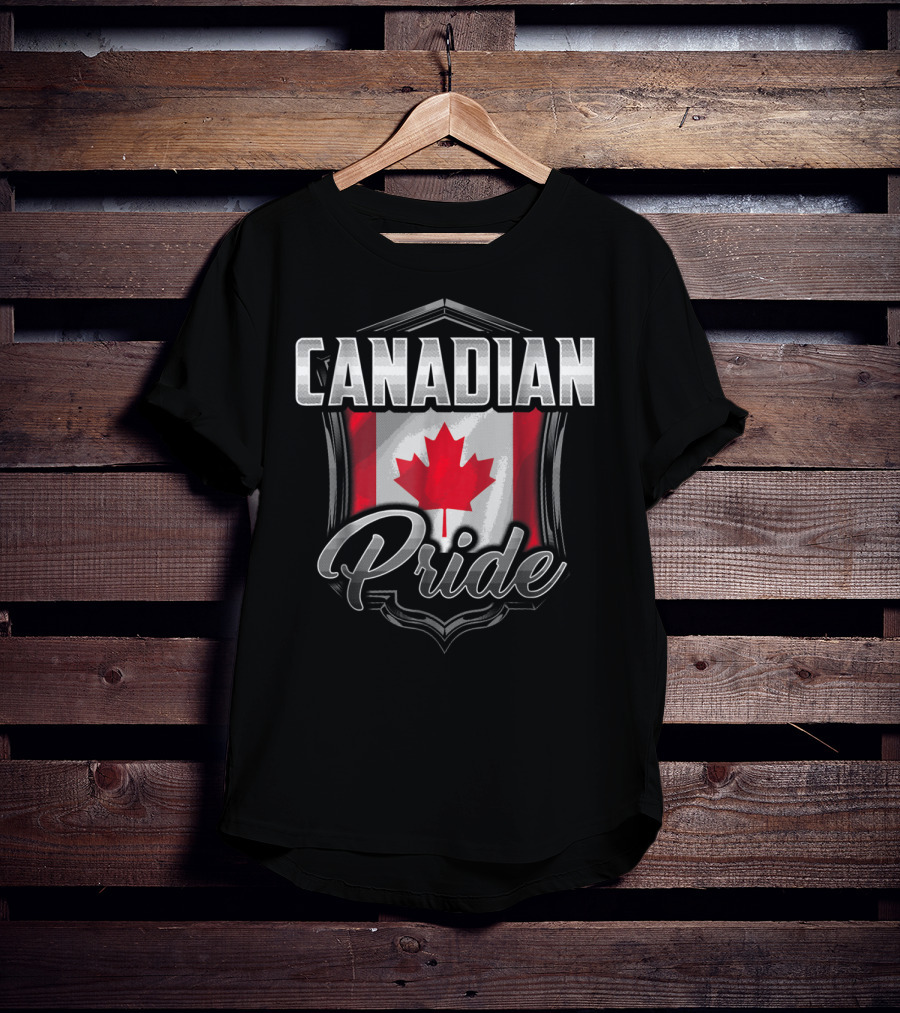 Canadian Pride Dad Family Heritage Roots90 Maple Leaf Shield T-Shirt