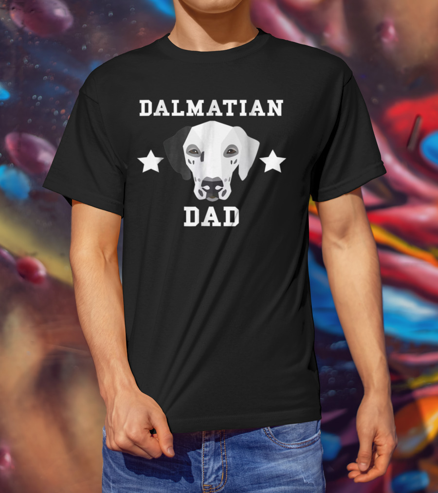 Dalmatian Dad Dog Owner Mens Dalmatian Dad With Stars T-Shirt