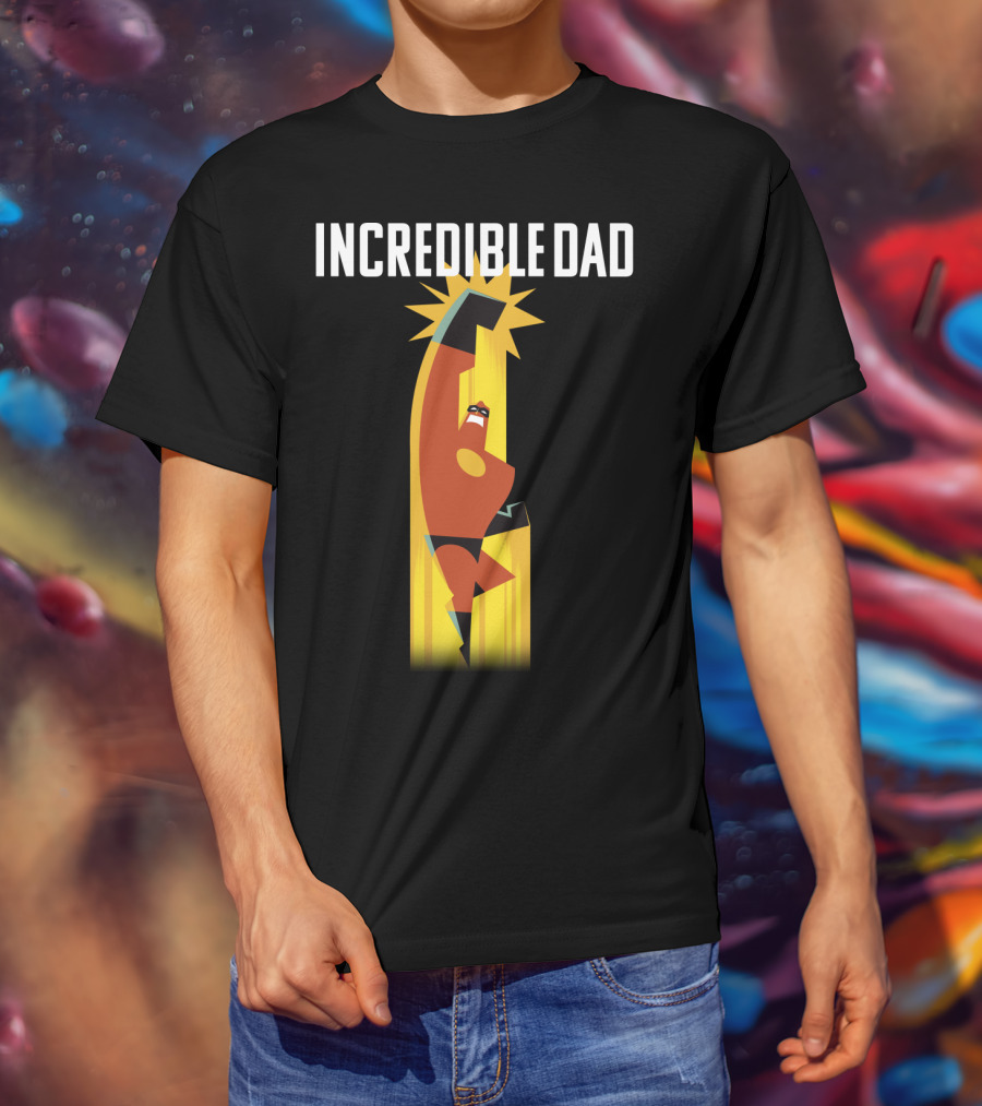 Incredible Dad Disney Pixar Incredibles 2 Dad Powers Superhero Action T-Shirt