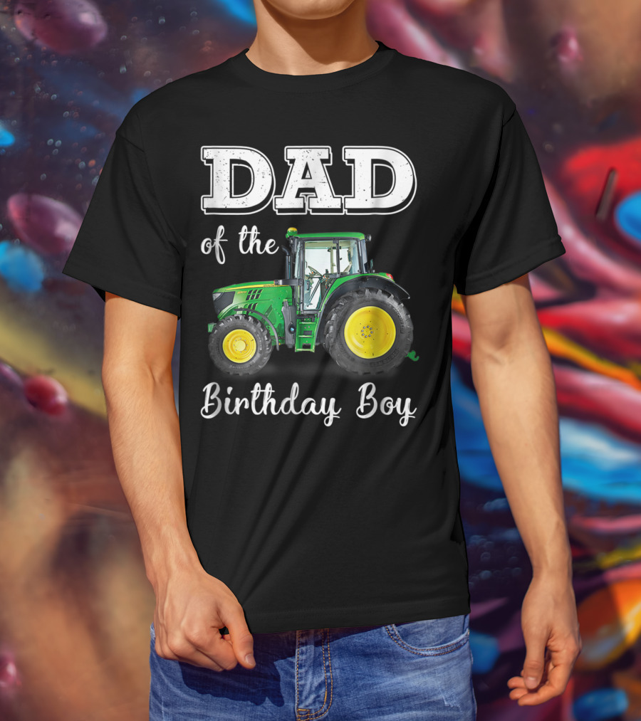 Dad Of The Birthday Boy Tractor T-Shirt