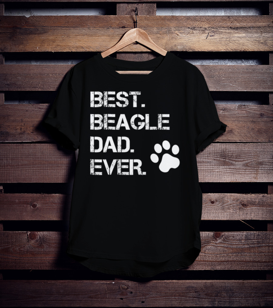 Best Beagle Dad Ever Dog Animal Lover Paw Prints T-Shirt