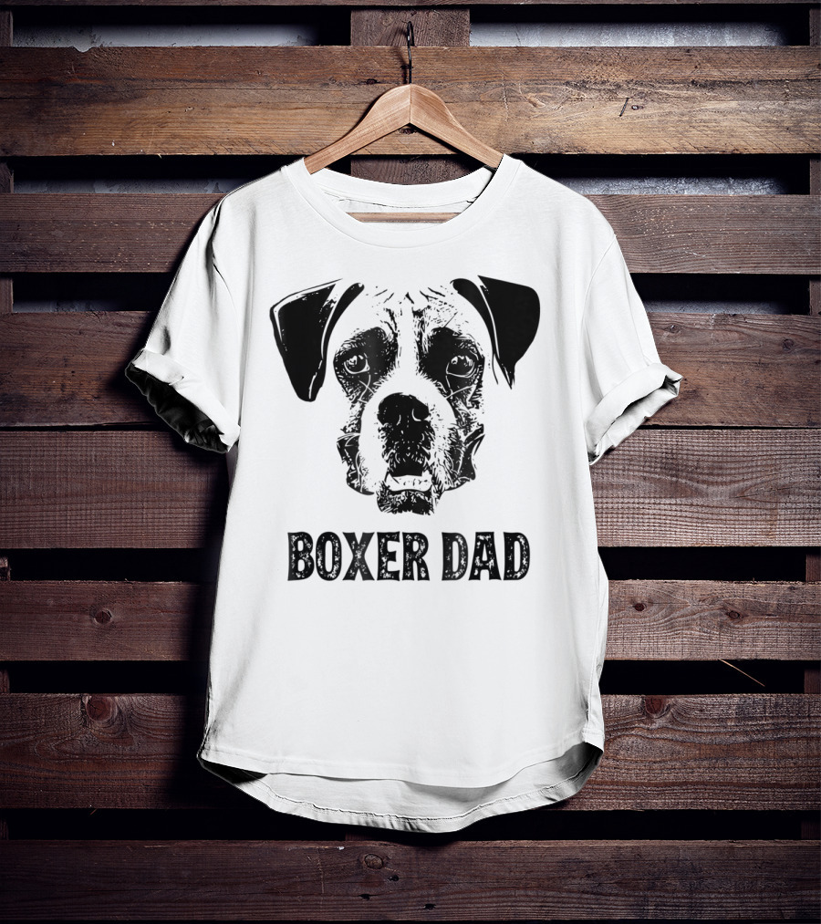Boxer Dog Dad Boxer Dad Face T-Shirt