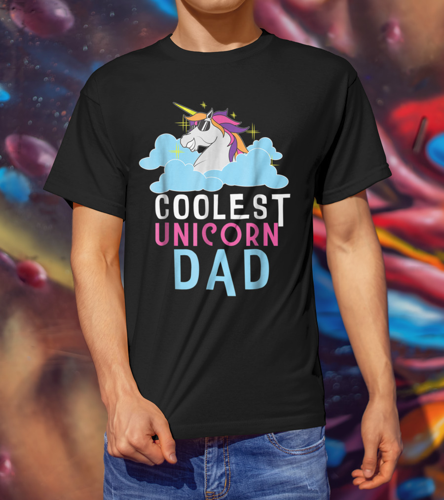 Coolest Unicorn Dad Father Parent Magical T-Shirt