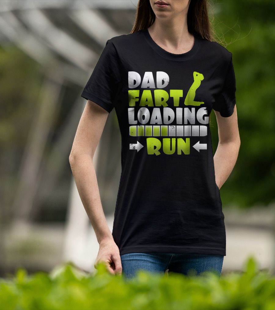Dad Fart Loading Run Progress Bar Silhouette Arrows T-Shirt