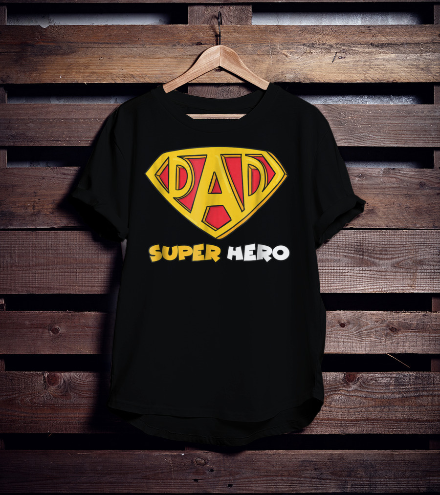 DAD Superhero Iconic Symbol Bold Text Superman T-Shirt