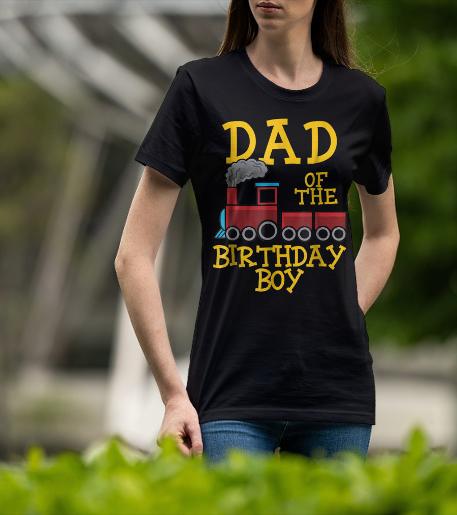 Dad Of The Birthday Boy Train Conductor T-Shirt