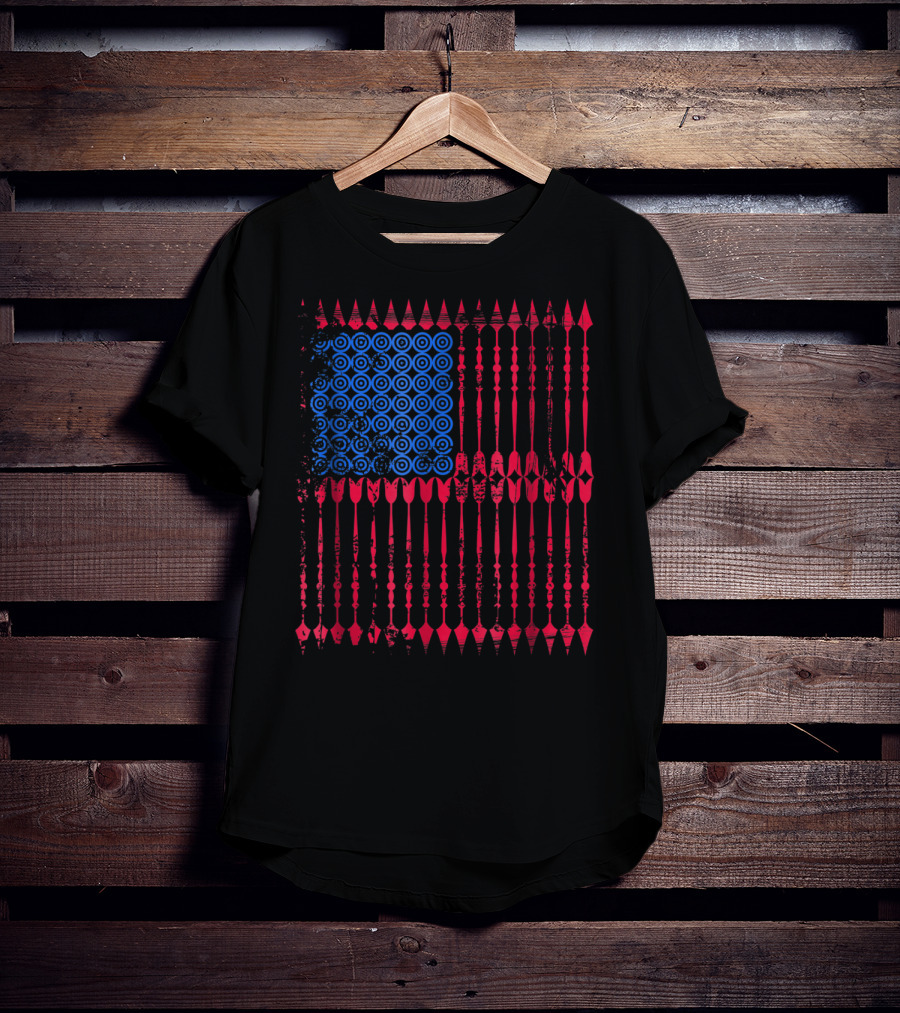 Archery Arrows American Flag Vintage Mom Dad T-Shirt