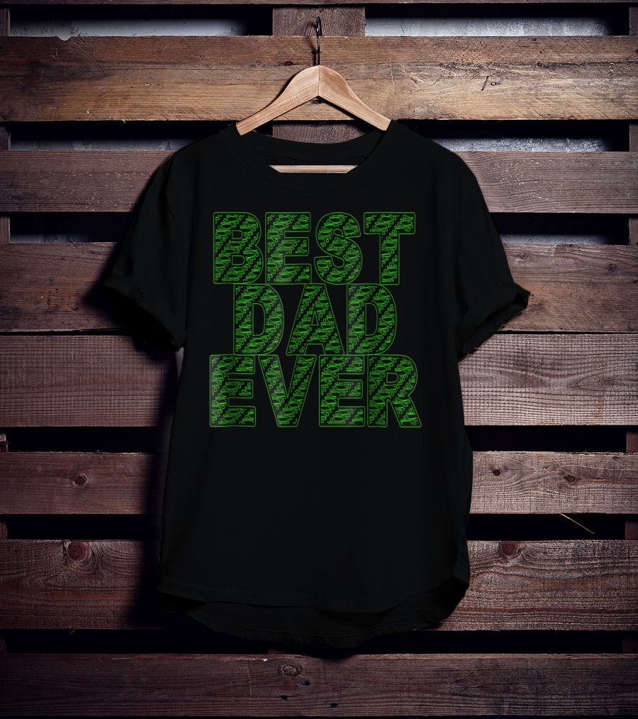 Best Dad Ever Green Circuit Pattern Tech T-Shirt
