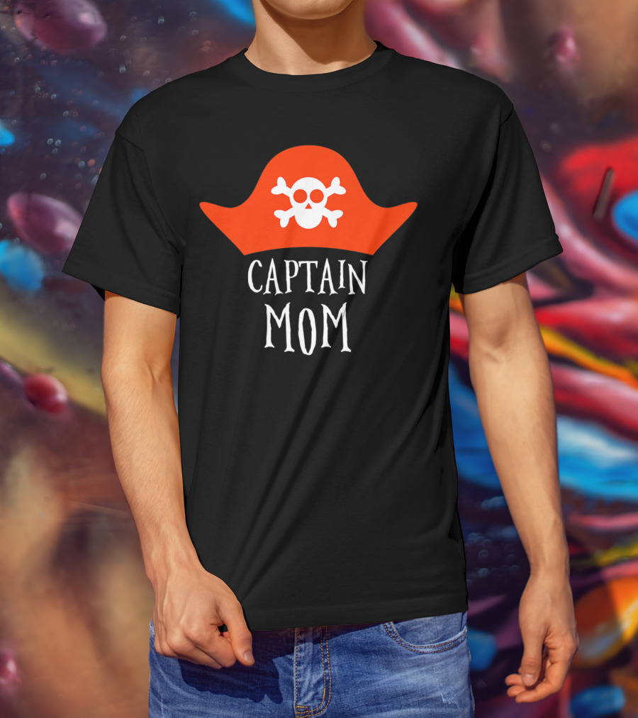 Captain Mom Pirate Skull Halloween Costume 84 T-Shirt