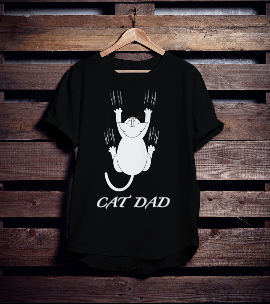 Cat Dad Perfect Funny For Cat Lovers Unique Clawing T-Shirt
