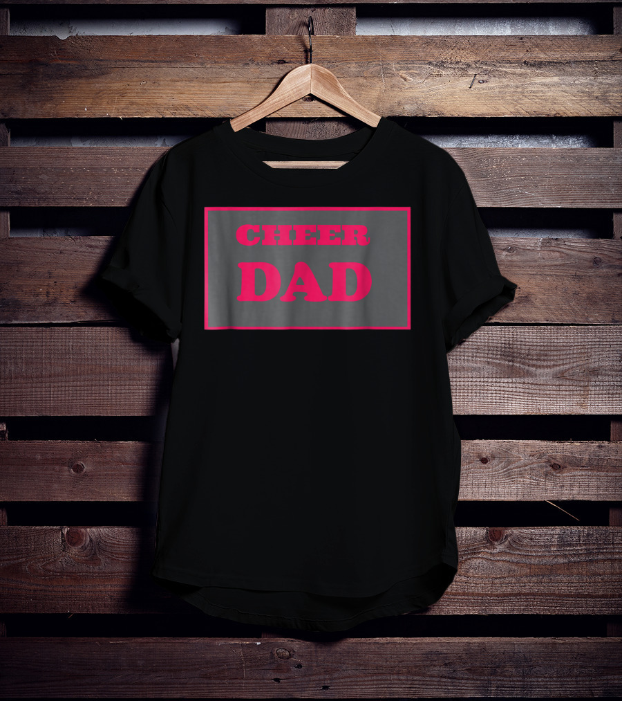 CHEER DAD Pink Block Letters T-Shirt