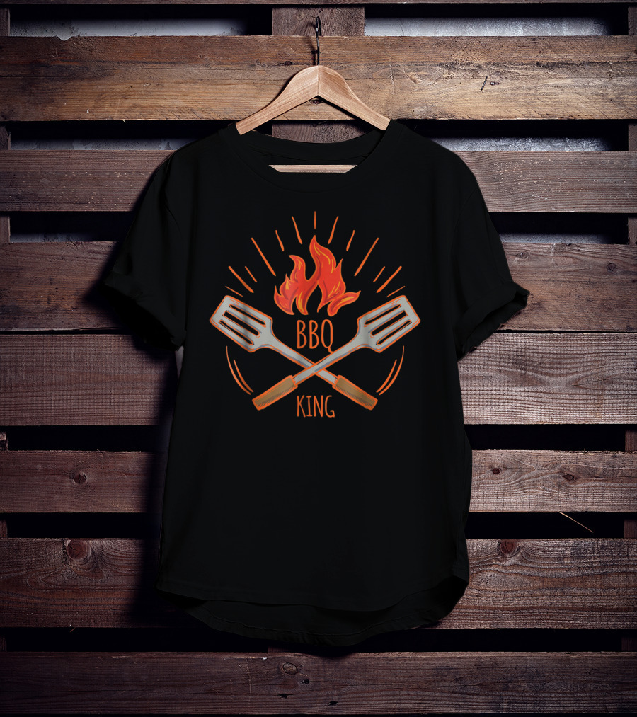 BBQ King Vintage Hot Flames Barbecue Grill Grilling Spatulas T-Shirt