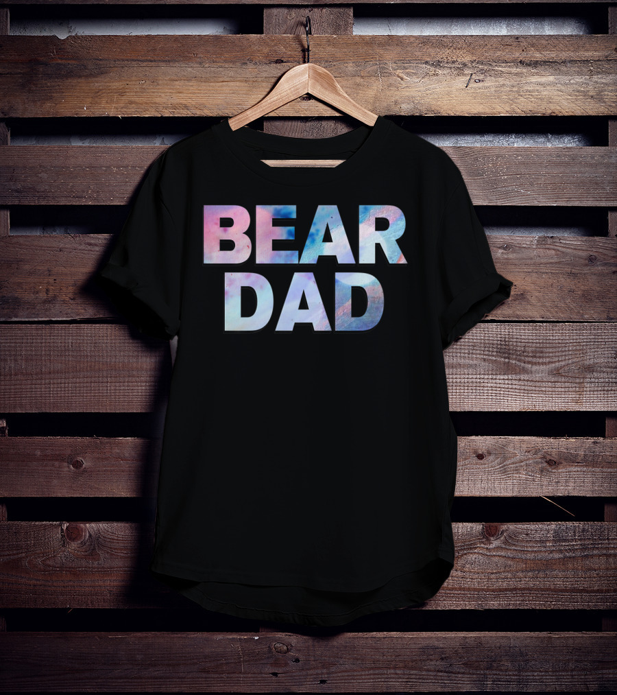 Bear Dad Pastel Text T-Shirt