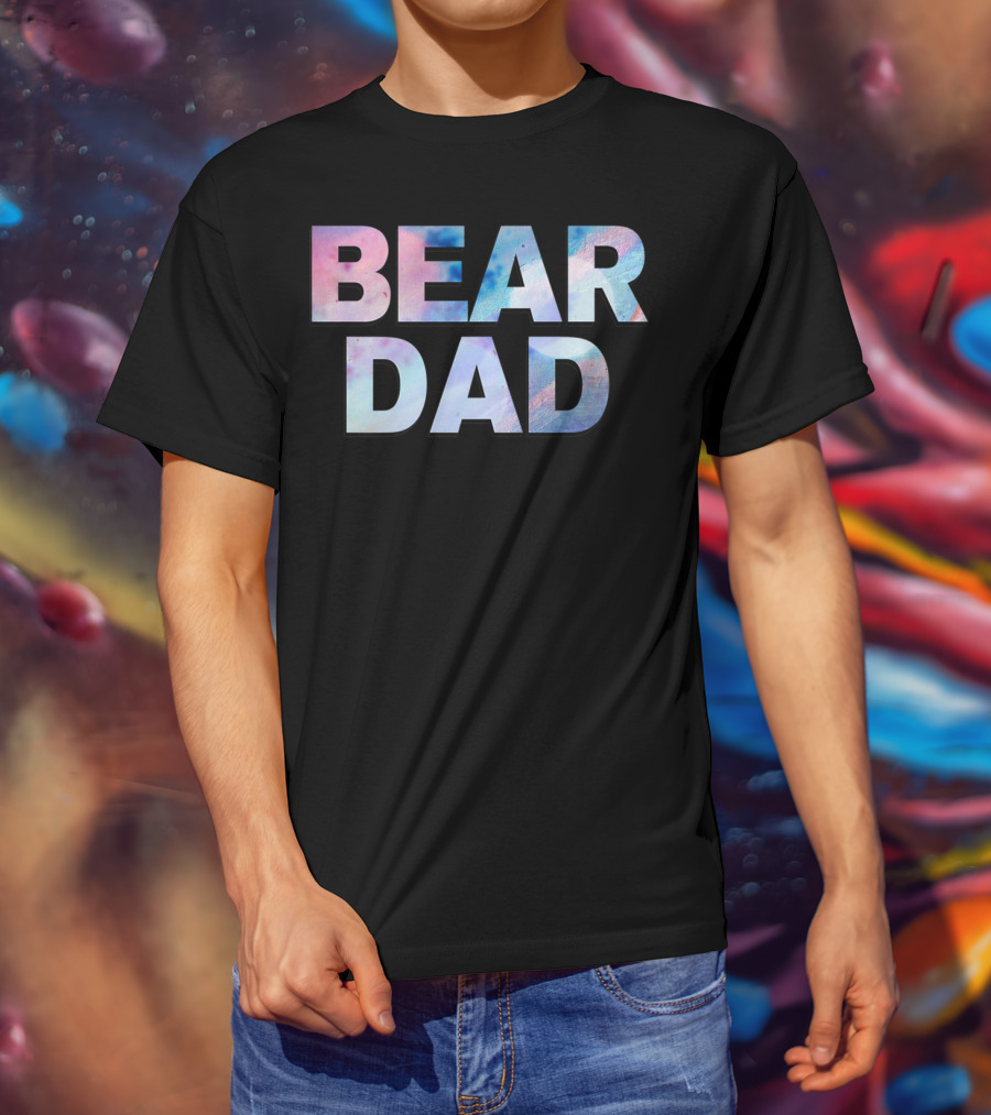 Bear Dad Pastel Text T-Shirt