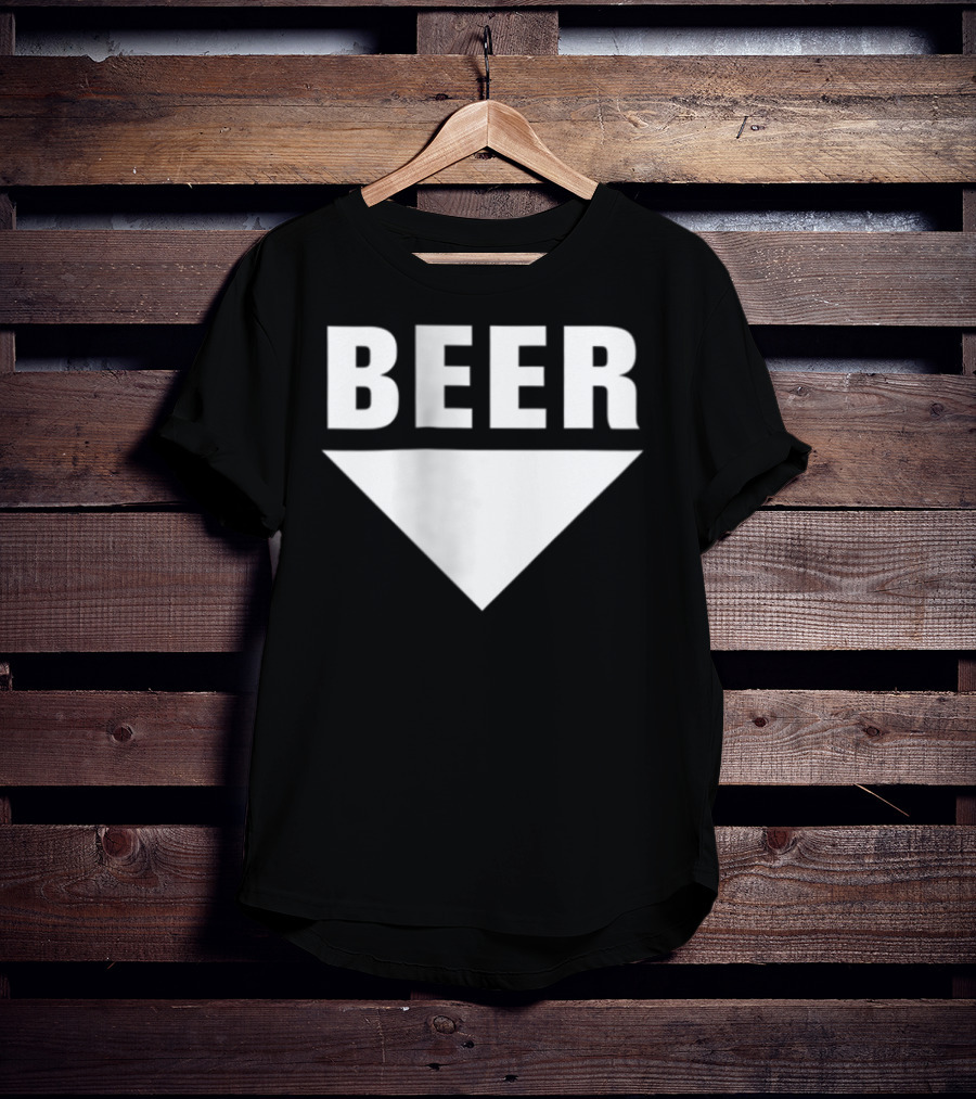 BEER Belly Arrow Label Expecting Joke T-Shirt
