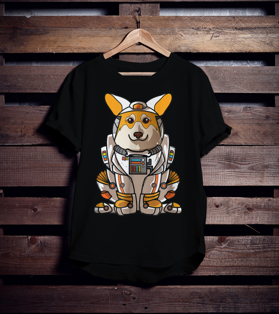 Christmas Space Welsh Corgi Astronaut Suit Dog T-Shirt