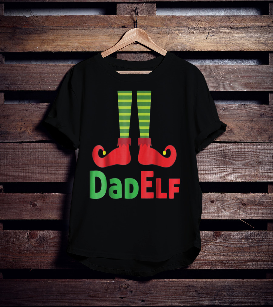 Dad Elf Christmas Family Matching Pajama Party T-Shirt