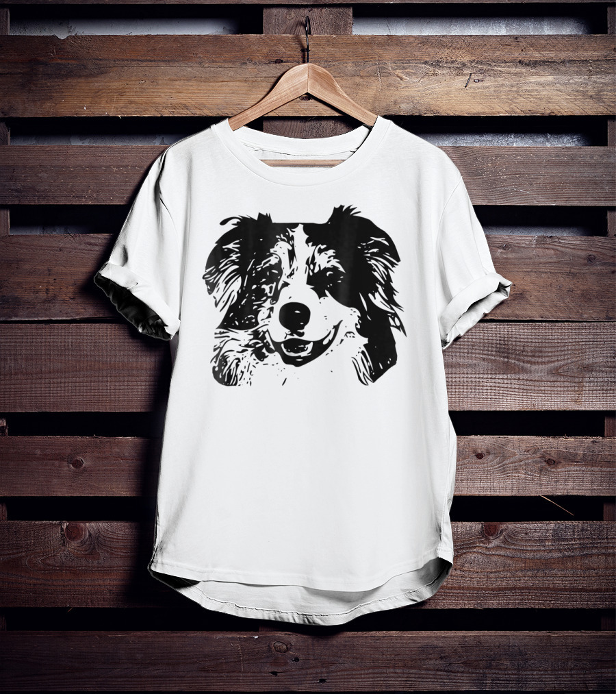 Australian Shepherd Dog Mom Or Dad Happy Face T-Shirt