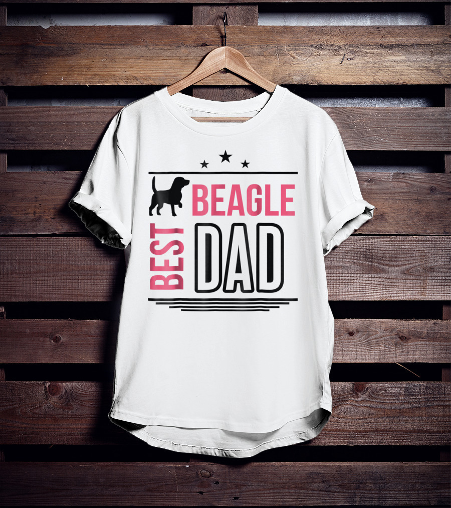 Best Beagle Dad Silhouette Stars T-Shirt