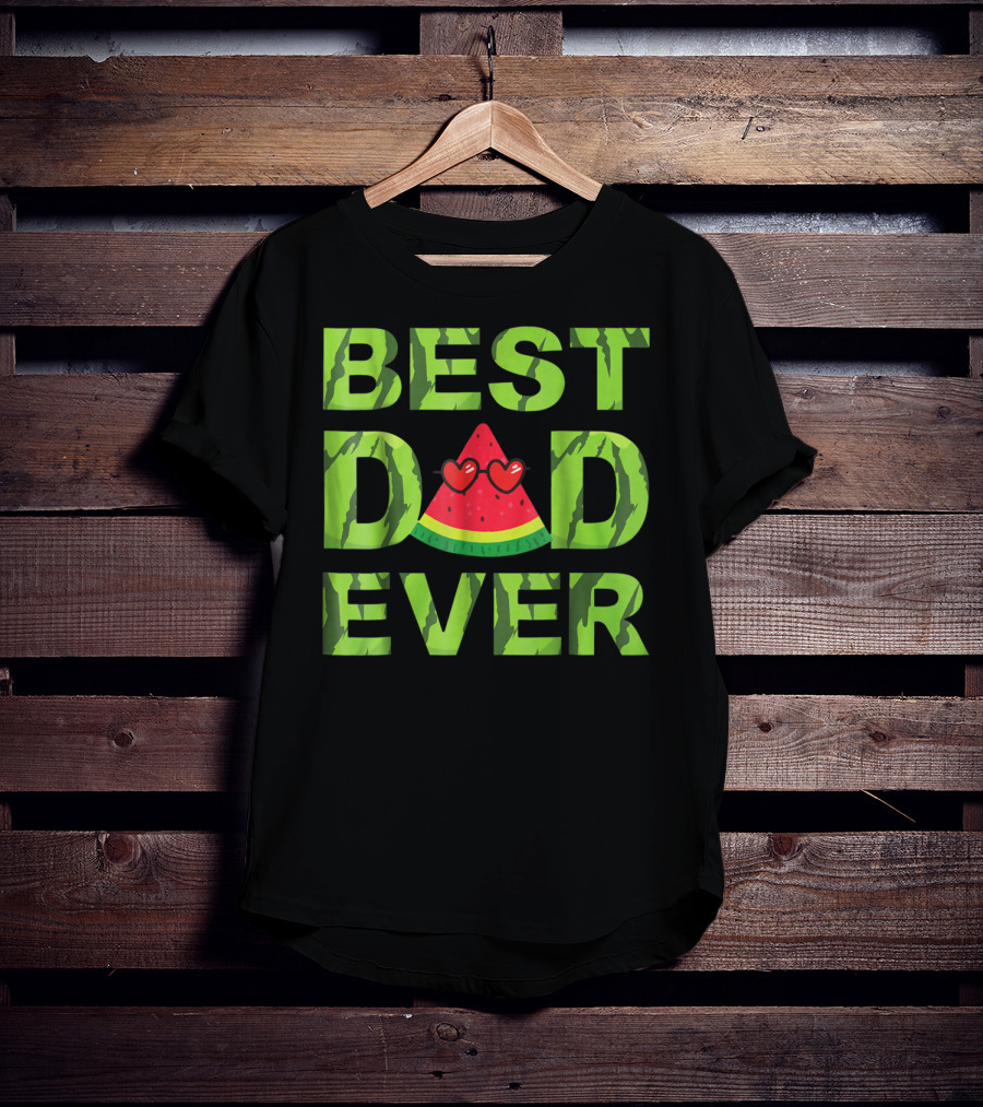 Best Dad Ever Watermelon Heart Eyes T-Shirt